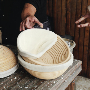 Cesta de fermentación de pan de masa madre de junco marino de 9 pulgadas, juego de cestas Banneton para fermentación de pan con revestimiento antiadherente para hornear - Product Image 3