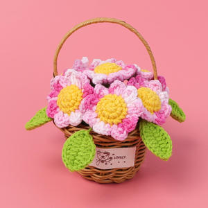 Panier de tournesol en laine tissé à la main anniversaire fête des mères cadeau de fête des enseignants Uionen 1487 - Product Image 3