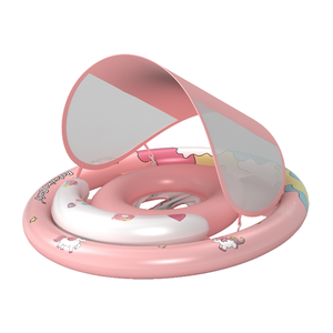 便携式充气婴儿游泳浮子，带顶篷安全环保材料，适用于室内和室外游泳池 - Product Image 3