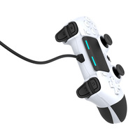 Controlador de Juego con Cable para Consola PS4, Giroscopio de Seis Ejes, Doble Vibración, Cable USB 1.8, Joystick para Juegos de PC, Tecla Turbo Programable