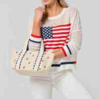 Sac fourre-tout compact en toile pour femme avec logo personnalisé, fermeture magnétique et motif brodé