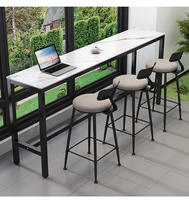 Table haute moderne pour balcon, table de bar pour usage domestique et commercial, idéale pour le thé au lait et les loisirs dans le salon