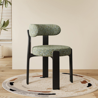 Fauteuil de salle à manger contemporain en bois avec dossier en cuir PU, en noyer massif, écologique et durable, pour la maison, le bureau, l'hôtel, l'entrepôt