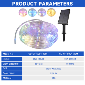 RGB Decoration Garden <b>Light</b> <b>Strings</b> Abs 10m 20m Waterproof Ip65 Outdoor <b>Solar</b> Led <b>String</b> <b>Light</b> - Product Image 2