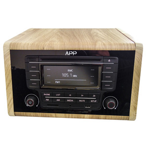 Stereo System With Radio <b>Bluetooth</b> SD USB <b>AUX</b> 100W Wood Finish - Product Image 1