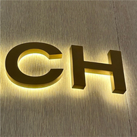 Lettres lumineuses rétroéclairées LED, signalétique commerciale haut de gamme, enseigne de magasin personnalisée, finition peinte en or, décoration publicitaire