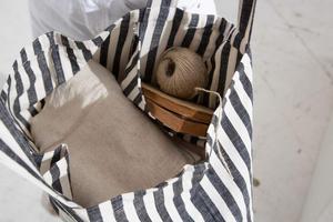 Sac fourre-tout en toile rayée durable, impression personnalisée, prix de gros, grande capacité, sac de courses réutilisable, livraison rapide - Product Image 2