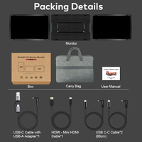 Monitor Portátil Triple Desmontable de 16 Pulgadas y 2.5K para Pantalla Dual de Laptop, Negocios y Juegos, IPS 16:10