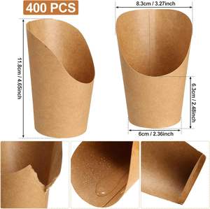 Cajas para llevar de papel kraft personalizadas, biodegradables, hechas con materiales reciclados, impermeables, con laminación mate, para gofres, donuts y salsas. - Product Image 2