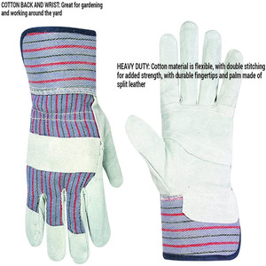 Fabbrica a buon mercato costruzione industriale 10.5 pollici Full Leather Classic Rigger rinforza doppi guanti di palma in pelle - Product Image 6