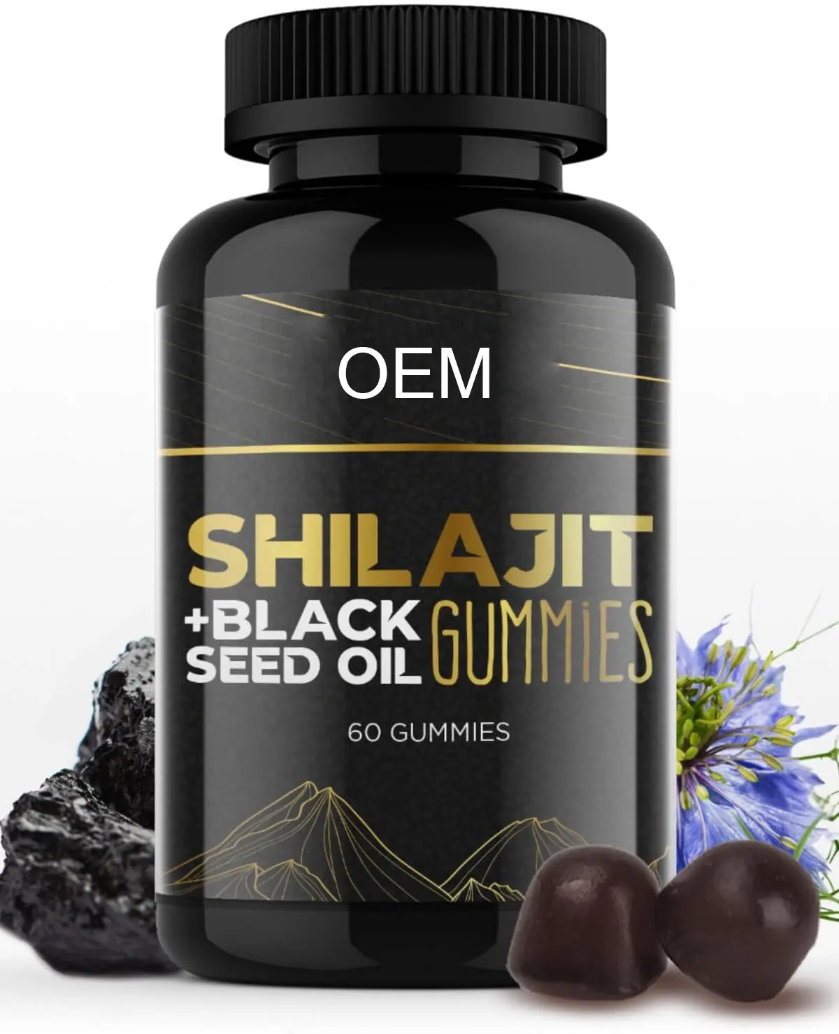 OEM Shilajit Gummies with Rich in Minerals Vitamins Shilajit Resin Pure Himalayan for Energy Support and Brain Memory