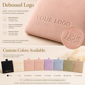 Pochette à bijoux en microfibre personnalisée de qualité supérieure avec carte insérée pour collier, boucles d'oreilles, bague, bracelet, emballage cadeau - Product Image 6