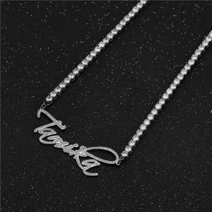 Custom Quality Hypoallergenic Tarnish Free Fashion Stainless Steel Chain Gold <b>Name</b> <b>Plate</b> Cuban Tennis Necklace Chain Big Jewelry - Product Image 3