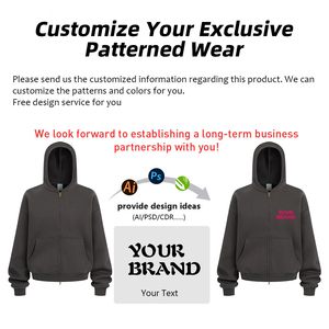 Sweat à capuche zippé ample personnalisé pour hommes, qualité supérieure, 350 g/m², en molleton, coupe carrée, double fermeture éclair, pour grossistes OEM - Product Image 4