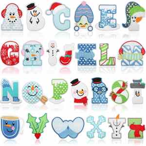 Parche de tela de fieltro no tejido con logotipo 3D bordado con letras en inglés, tema otoño-invierno Xiaotian, copo de nieve artístico - Product Image 1