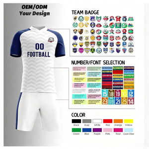 Großhandel Maßgeschneiderte Marokkanische Fußballtrikots Atmungsaktives Fußballshirt Individueller Name Logo-Druck für Fanclubs Fußballtrikot - Product Image 3