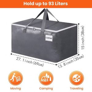 Nouvelle conception, lot de 6 sacs de déménagement extra-larges avec fermetures éclair, sacs de rangement imperméables et résistants - Product Image 2
