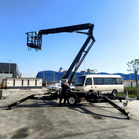 Nacelle élévatrice télescopique hydraulique tractée chinoise de 12m à 24m, 200kg, pour travaux d'arboriculture, avec certification CE ISO