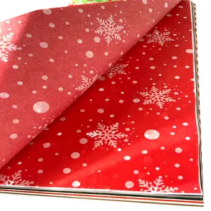 Gerecycled 30gsm Rode Rappen Tissue Papier Kerst Inpakpapier Voor Gift