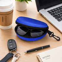 Étui à lunettes personnalisé en EVA, étui rigide pour lunettes, fermeture éclair, étui de protection pour lunettes, étui de voyage portable avec clip mousqueton