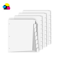 Séparateurs de classeur en papier manila écologique et durable, format Lettre, à languettes découpées 1/8, perforation 3 trous, bord renforcé