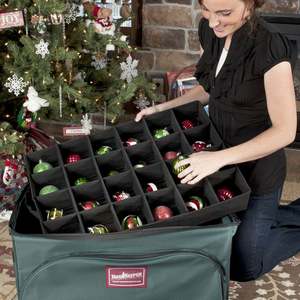 <b>Christmas</b> Holiday Wrapping Paper Storage Organizer Bag with Clear Window Living Room Applicable Convenient Handles and Pocket - Product Image 5