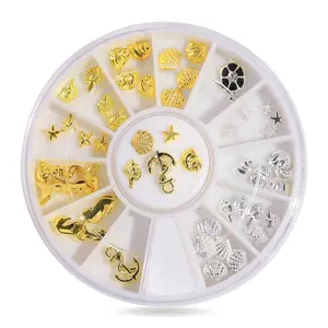 12Grid/Box Nail Art Accessoires 3d Kleurrijke Legering Steentjes Nail Art Decoratie Groothandel