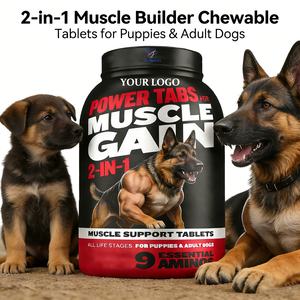 Comprimés à mâcher 2 en 1 pour la croissance musculaire des chiots et des chiens adultes, vitamines et compléments alimentaires pour chiots et chiens pour la croissance musculaire - Product Image 5