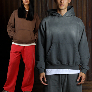 Sweat-shirt à capuche unisexe vintage personnalisé à dégradé de couleurs, style streetwear, confortable pour l'hiver, respirant, en tissu French Terry - Product Image 3