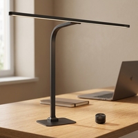 Lampe de table LED à bras réglable, variateur rotatif, alimentation intelligente, lampe de lecture de bureau
