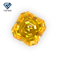 4.5*4.5-8*8mm Asscher Cut Placage Or Jaune Lâche Moissanite Diamant Vif Jaune Couleur Moissanite Gemmes pour Bijoux