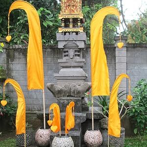 Balinesische Umbul-Umbul-Flagge mit Stange, individuell bedruckte Polyester-Satin-Zeremonienflagge für Hochzeits- und Gartendekoration, Großhandel - Product Image 4