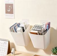 Panier de rangement mural multicolore en plastique, sans perçage, pour armoire, cuisine, salle de bain, bureau, rangement de fournitures diverses