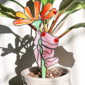 Décoration de Jardin en Verre Teinté Faite à la Main : Grenouille, Piquet de Jardin, Pot de Fleurs, Art Déco, Idée <span class=keywords><strong>Cadeau</strong></span> Fête <span class=keywords><strong>des</strong></span> Mères - Product Image 2