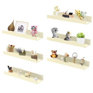 Estante acrílico de montaje en pared Beige resistente de 15 pulgadas estante decorativo flotante para plantas registros baño sala de estar almacenamiento - Product Image 1