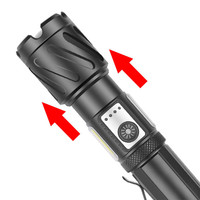 Lampe torche LED XHP160 haute luminosité, rechargeable par Type-C, zoomable, puissante, portable, magnétique, avec COB, pour le travail
