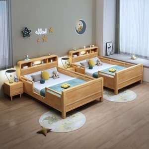 Lit enfant moderne en bois massif minimaliste / Lit simple pour étudiant avec rangement et barrière de sécurité, écologique, gain de place, tailles 1,0m et 1,5m - Product Image 5