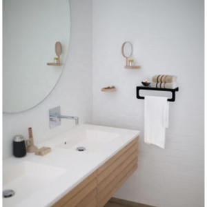 <span class=keywords><strong>Étagère</strong></span> <span class=keywords><strong>murale</strong></span> de salle de bain en métal noir, 2022 pièces, artisanat métallique, support mural moderne industriel - Product Image 2