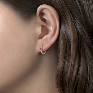 Orecchini a Cerchio con Perline per Donne, Gioielli per Orecchie con Pietre Scintillanti, Moda per Uso Quotidiano - Product Image 3