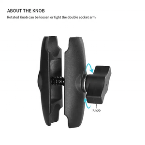 Bras moyen à double prise en plastique compatible avec l'adaptateur de boule de taille B 1 "adapté au <span class=keywords><strong>support</strong></span> de téléphone de voiture VIN-B-9 - Product Image 2