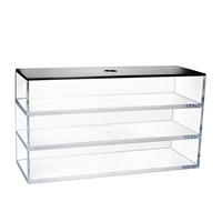 Organisateur de comptoir empilable et ensemble de rangement multifonctionnel avec diviseur amovible motif de lignes grises