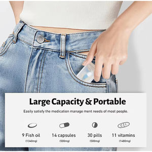 LM LM25238 Organisateur de pilules hebdomadaire 1 dose par jour, boîte à médicaments magnétique de voyage, distributeur de médicaments quotidien, portable et détachable - Product Image 4