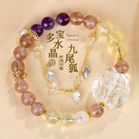 Bracelet de renard à neuf queues en cristal blanc cristal Duobao naturel en gros