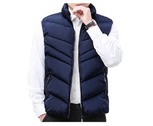 <strong>Men's</strong> Stand Collar <strong>Fleece</strong> Lined Vest Full Zip Quilted <strong>Gilet</strong> with Zipper Pockets for Warm Winter Wear - Product Image 5