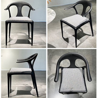 Chaise en bois massif à bec de canard, design nordique, rembourrage doux, accoudoirs, chaise de salle à manger, chaise de loisirs, chaise de réception, chaise de réunion