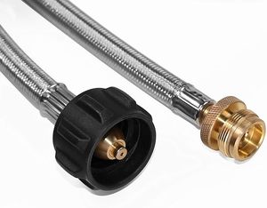 5 chân mịn bề mặt thép không gỉ bện Propane Adapter Hose 1 lb đến 20 LB chuyển đổi cho qcc1 LP Tank 1 lb Propane bếp - Product Image 2