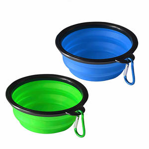 Katlanabilir çanaklar köpek köpekler köpek Pet köpek için yiyecek kasesi kaldırdı su çanaklar yürüyüş seyahat için taşınabilir Pet besleme sulama çanak - Product Image 2