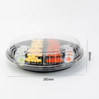 Boîte de paquet de boîte de sushi à emporter noire jetable personnalisée pour l'emballage de boîte de nourriture de sushi à emporter