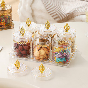 <b>Storage</b> <b>Jars</b> With Lids <b>For</b> Food Sealed Transparent Cylinder Containers <b>For</b> <b>Kitchen</b> Living Room Party Use GY020 - Product Image 1