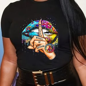 Camisetas <span class=keywords><strong>de</strong></span> Punto Holgadas Casuales para <span class=keywords><strong>Mujer</strong></span> con Estampado por Sublimación, Camisetas <span class=keywords><strong>de</strong></span> Verano con Cuello Redondo y Manga Corta para <span class=keywords><strong>Mujer</strong></span> - Product Image 6